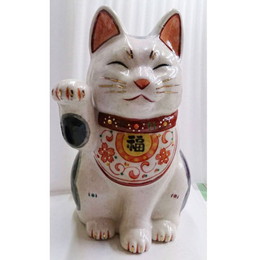 万福唐草招き猫(大)右手